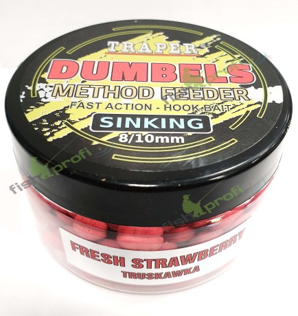 Дамбелсы тонущие Метод Фидер 8-10мм 50гр Клубника Traper ТРАПЕР Dumbels sinking Strawberry