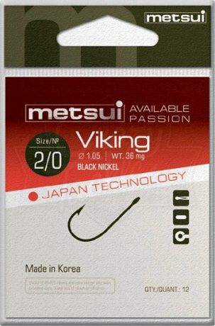 Крючки metsui VIKING цвет bln, размер № 10, (в уп. 12 шт.)