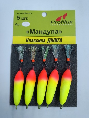 Приманка джиговая  Мандула Profilux классика джига "поплавок" 6 см кр/жел