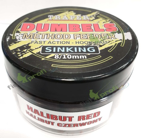 Дамбелсы тонущие Метод Фидер 8-10мм 50гр Палтус Красный Traper ТРАПЕР Dumbels sinking Halibut Red