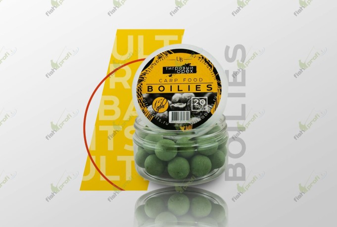 Бойлы насадочные ULTRABAITS (ТИГРОВЫЙ ОРЕХ) 20мм, банка 150 гр