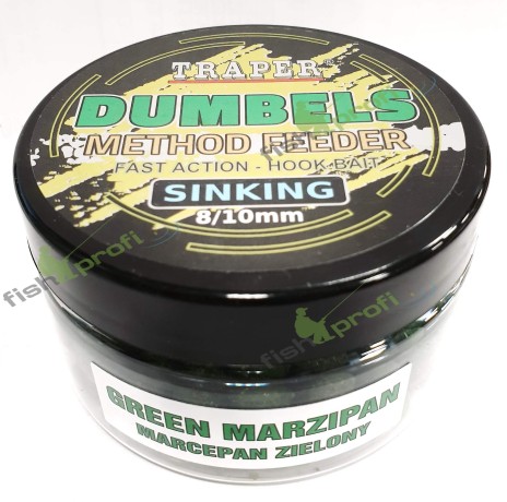 Дамбелсы тонущие Метод Фидер 8-10мм 50гр Марцепан Зелёный Traper ТРАПЕР Dumbels sinking Marcepan Green