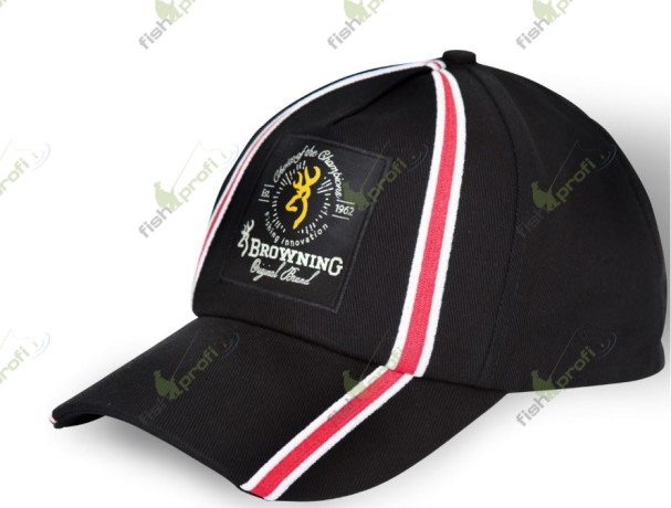Кепка СС Cap Browning чёрная с красными полосками