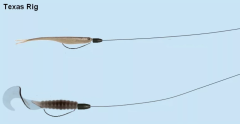 Спиннинговая оснастка Deep River TEXAS RIG крючок№2 тест 9 кг.L-40 см.