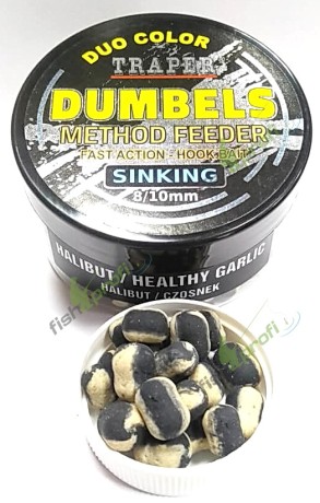 Дамбелсы тонущиеТрапер Палтус/Чеснок Dumbels Duo Color sinking Traper Halibut/Garlic 8-10мм 50гр