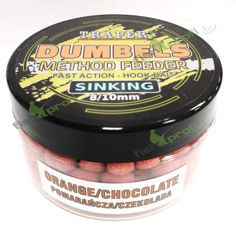 Дамбелсы тонущие Метод Фидер 8-10мм 50гр Апельсин - Шоколад Traper ТРАПЕР Dumbels sinking Orange - Chocolate