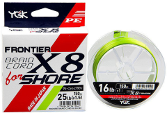 Леска плетеная YGK  &quot;Frontier Braid Cord X8 for Shore&quot; 1,0 (0.165mm) 16 lb (7.3 kg) 150m (Япония)