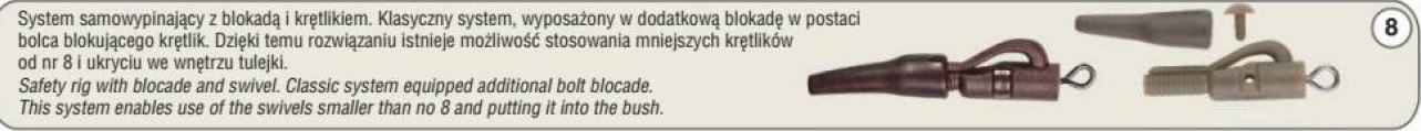 72266 Клипса для карпового монтажа TRAPER с вертлюжком коричневый