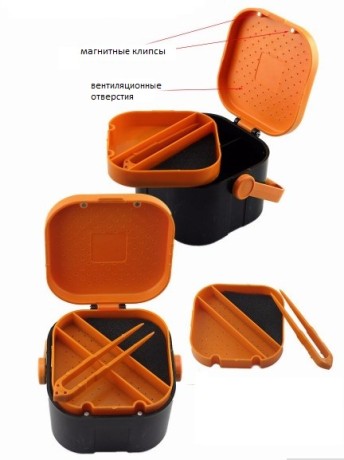 Бокс (большой) для наживки: червя, мотыля, опарыша Размер XL