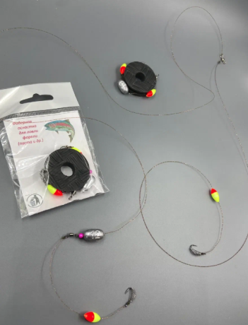 Фидерная оснастка для ловли форели 2 крючка 10 гр.