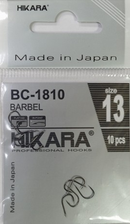 33016 Крючки BARBEL Hikara (Япония) черный хром № 13 рыболовные ТРАПЕР