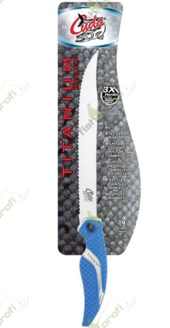 Нож филейный Cuda Bonded Serrated Knife с зубчатым лезвием 23 см Titanium Nitrid