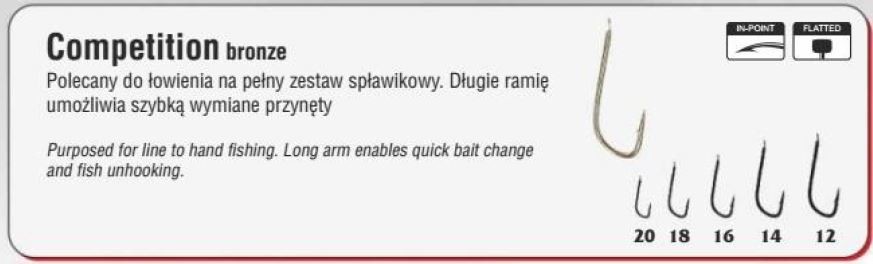 44208  Крючки COMPETITION Hikara (Япония) бронза № 20 рыболовные
