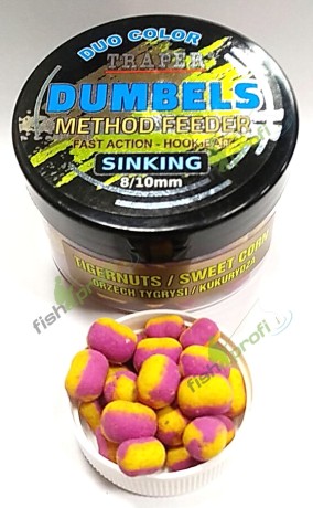 Дамбелсы тонущие Трапер Тигровый орех/Кукуруза Dumbels Duo Color sinking Traper Tigernut/Corn 8-10мм 50гр