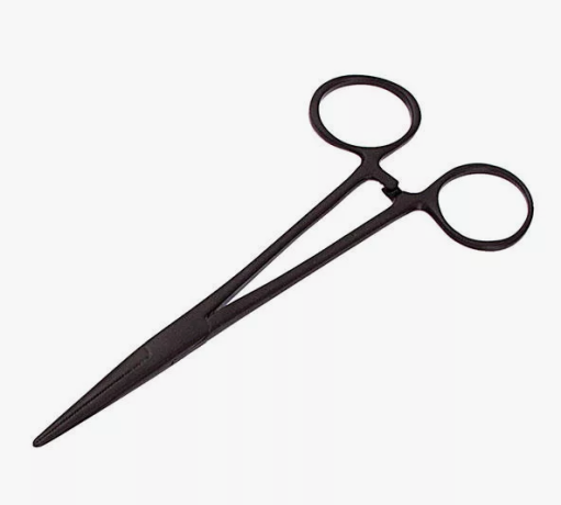 Зажим рыболовный черный (корнцанг) 30 см