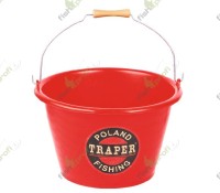 Ведро для прикормки TRAPER 17л красное