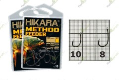 Крючки METHOD FEEDER Hikara (Япония) черный хром 001 № 10 рыболовные