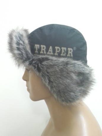 89106 Ушанка TRAPER NORD мех мембрана черная/красная XL барсук