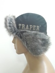 89106 Ушанка TRAPER NORD мех мембрана черная/красная XL барсук