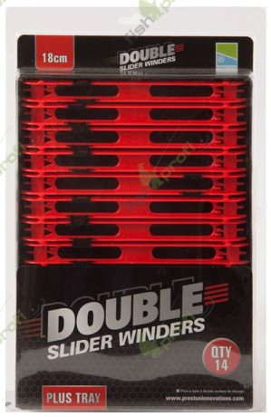 DOUBLE SLIDER WINDERS 18CM - RED Набор мотовил (14шт х 18см) + трей, красные