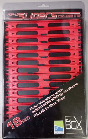 DOUBLE SLIDER WINDERS 18CM - RED Набор мотовил (14шт х 18см) + трей, красные