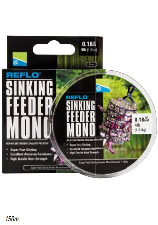 Леска рыболовная Preston REFLO SINKING FEEDER MONO SPOOL - 6lb тонущая 150м 0,23мм