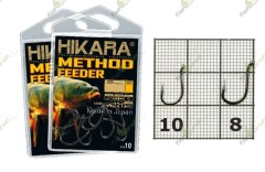 Крючки METHOD FEEDER Hikara (Япония) черный хром 002 № 8 рыболовные