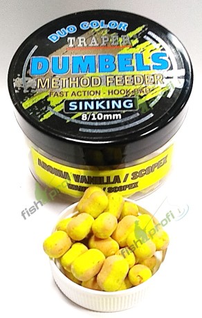 Дамбелсы тонущие Трапер Ваниль/Скопекс Dumbels Duo Color sinking Traper Vanilla/Scopex 8-10мм 50гр