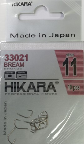 33021 Крючки BREAM Hikara (Япония) бронза № 11 рыболовные