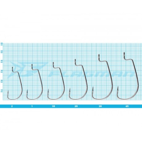 Крючки Azura Long Offset Worm Hook №1 6шт