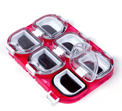 Коробочка односторонняя 6 ячеек магнитная 11,5 х 9,5 х 3 см.