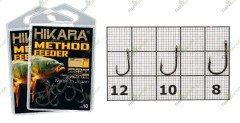 Крючки METHOD FEEDER Hikara (Япония) черный хром 003 № 12 рыболовные