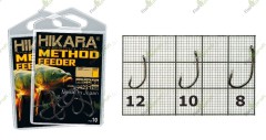 Крючки METHOD FEEDER Hikara (Япония) черный хром 004 № 10 рыболовные