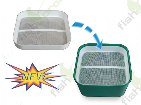 Сито для промывки мотыля 15,5 х15,5 х 2 см. Размер ячейки - 2 мм.