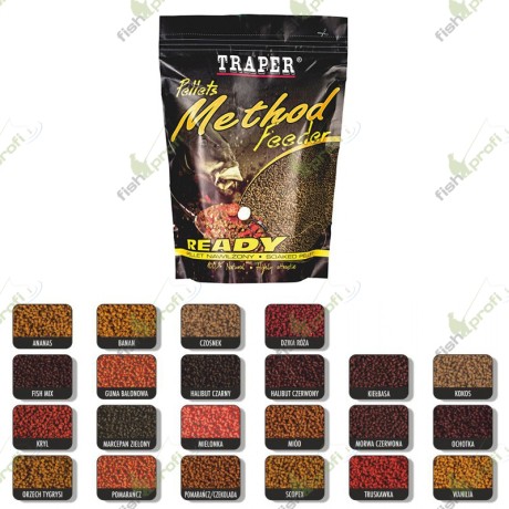 04273 Пеллетс увлажненный 2мм 0.5 кг Халибут Черный TRAPER Method Feeder Pellet Halibut Black