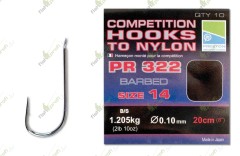 Готовый поводок Preston PRC 322 HOOKS TO NYLON №20
