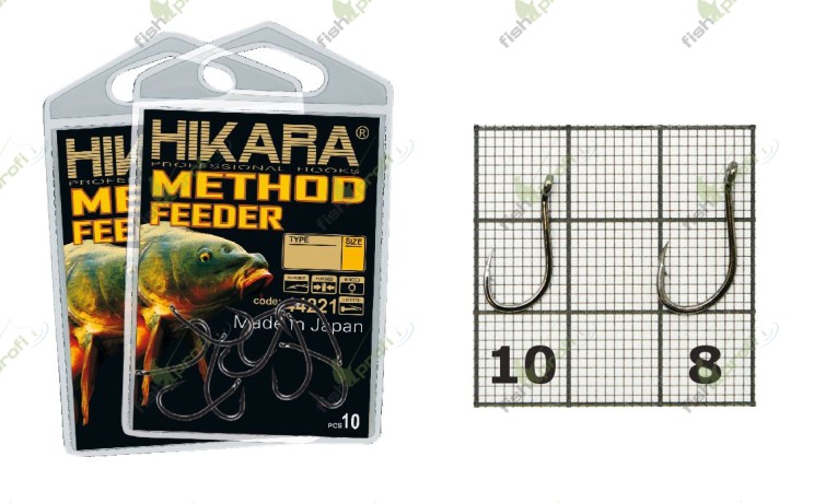 Крючки METHOD FEEDER Hikara (Япония) черный хром 007 № 8 рыболовные