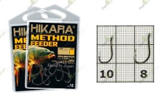 Крючки METHOD FEEDER Hikara (Япония) черный хром 007 № 8 рыболовные