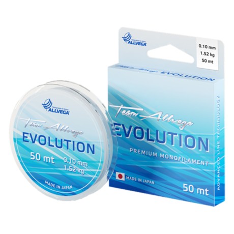 Леска монофильная ALLVEGA "Evolution" 50м 0,10мм (1,52кг) прозрачная