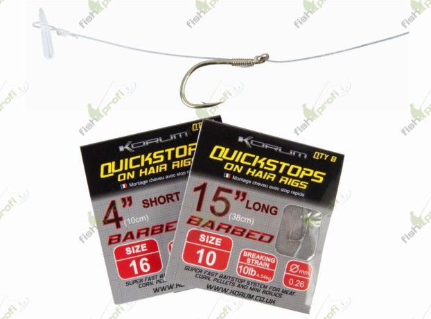 KORUM BARBED QUICKSTOPS ON HAIR RIGS Готовый поводок с "волосом" 10cm №10