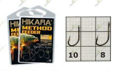 Крючки METHOD FEEDER Hikara (Япония) черный хром 008 № 8 рыболовные