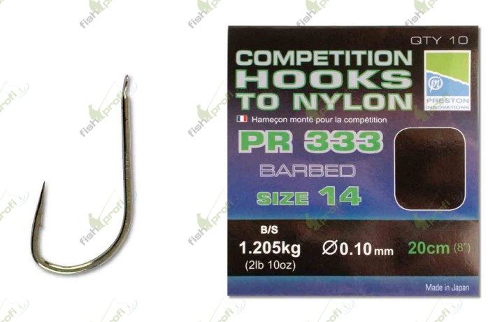 Готовый поводок Preston PRC 333 HOOKS TO NYLON №22
