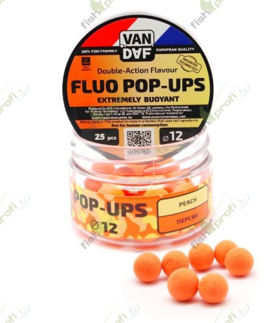 Поп-апы VAN DAF Персик, 12 мм. 25 шт
