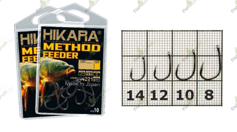 Крючки METHOD FEEDER Hikara (Япония) черный хром 009 № 8 рыболовные