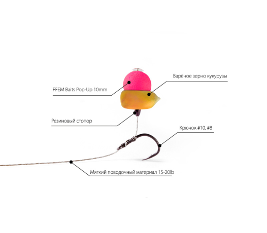 FFEM Pop-Up Acid Squid - Плавающие бойлы (Кислый кальмар) 10 мм.