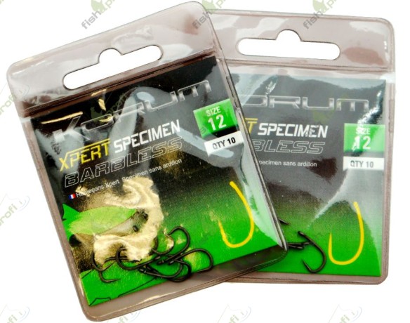 Крючки карповые Korum XPERT SPECIMEN BARBLESS HOOKS безбородые №12