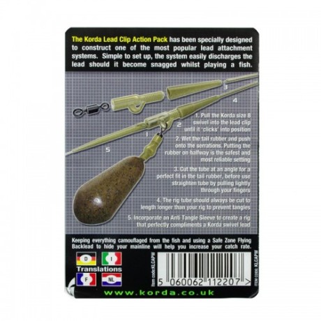 Набор безопасная клипса Korda Lead Clip Action Pack Weed