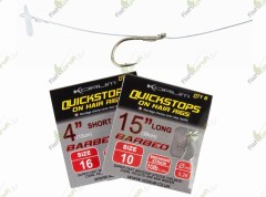 Готовый поводок KORUM BARBED QUICKSTOPS ON HAIR RIGS с волосом 38см №14