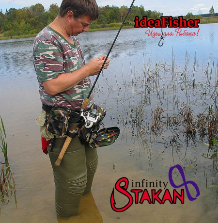 Пояс-держатель удилища + сумка спиннингиста "STAKAN-8" цвет - Олива