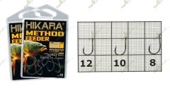 Крючки METHOD FEEDER Hikara (Япония) черный хром 010 № 10 рыболовные